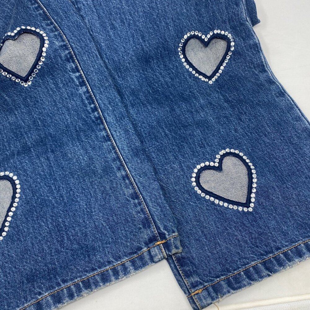 Alice + Olivia Karrie Embellished Heart Jeans 26 $550 - Picture 10 of 12